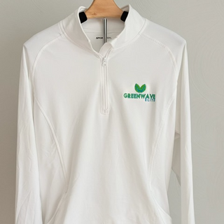 White Ladies Quarter Zip Long Sleeve (Embroidered)