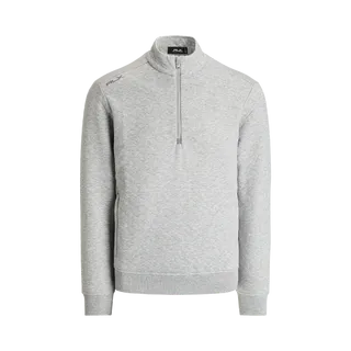 LONG-SLEEVE QUILTED DOUBLE KNIT 1/4 ZIP PULLOVER W/ ON-SEAM ZIP POCKET
