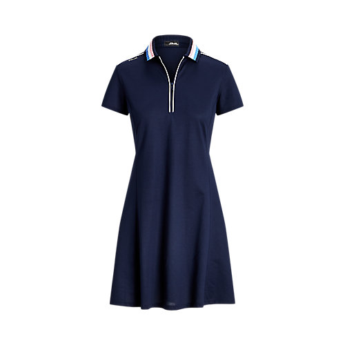 SHORT-SLEEVE TOUR PIQUE POLO DRESS W/ SWEATER COLLAR Large Image