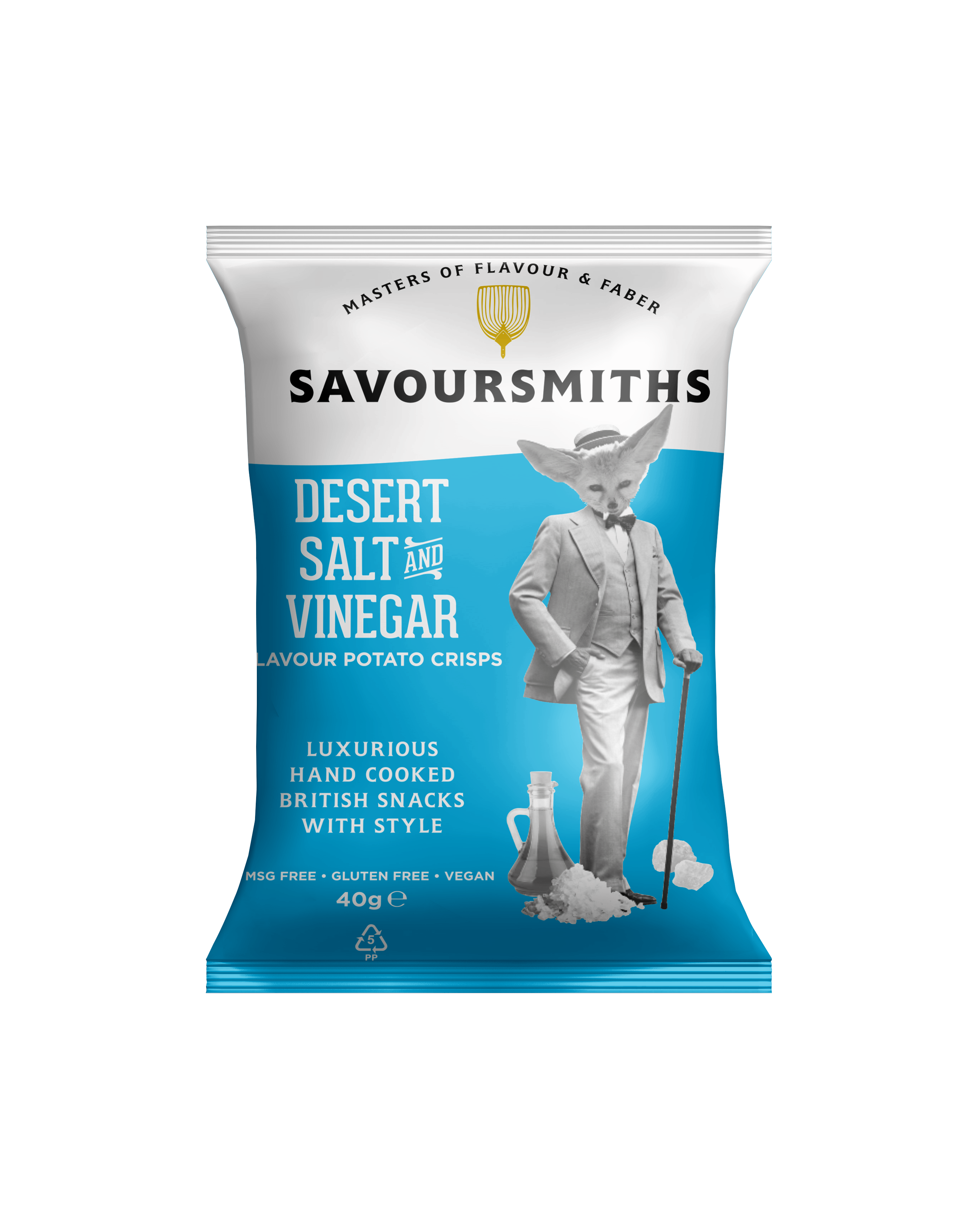 SAVOURSMITHS Desert Salt and Vinegar Crisps 40g