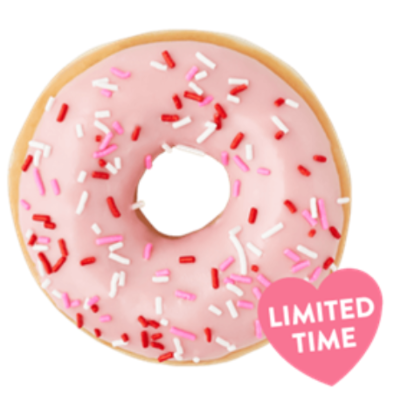 Strawberry Iced Doughnut with Valentine's Sprinkles Main Image