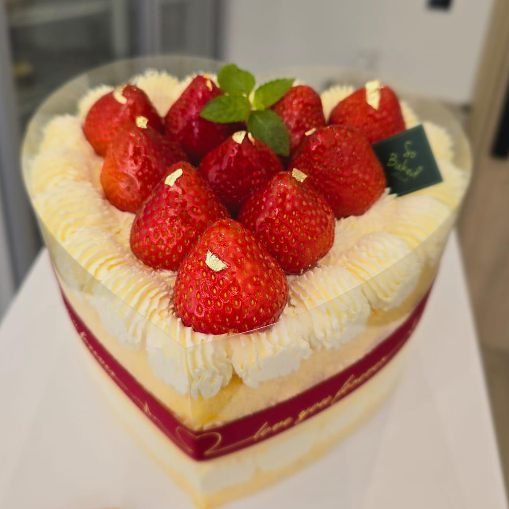 Heart Shape Strawberry Chiffon Cake 