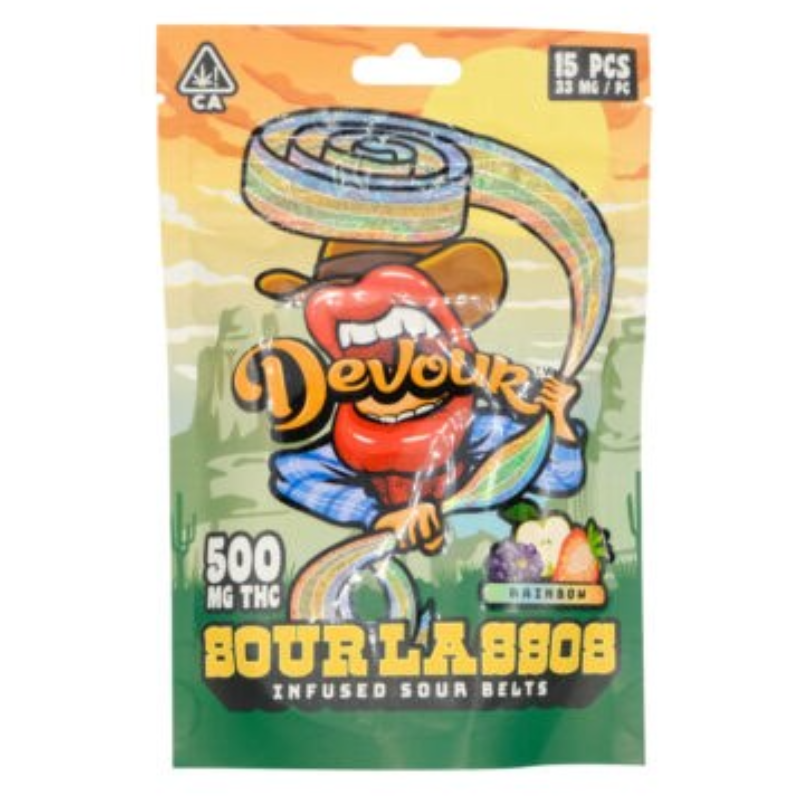 DEVOUR SOUR LASSOS 500MG