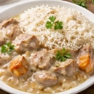 Kalfsblanquette met rijst