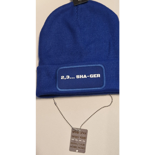 Unisex - winter hat  (Royal blue) & Bring them home now dog tags (chains included)