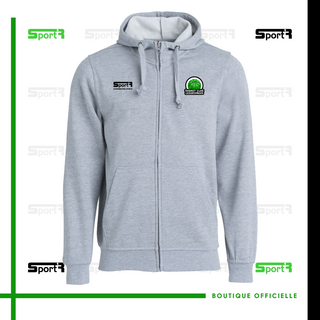 Veste zippée capuche - gris mélangé