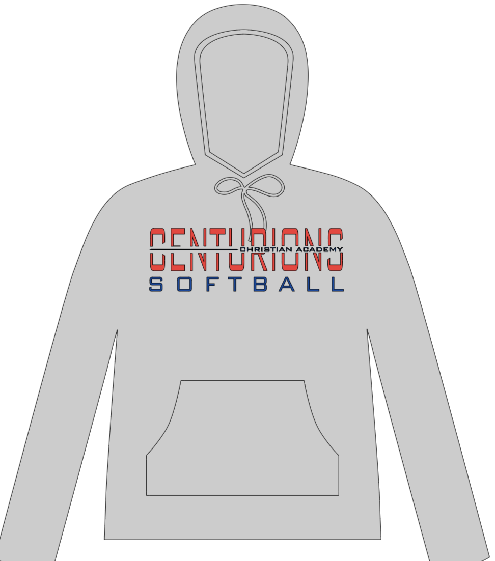 4. Centurions with Christian Academy in the middle Softball Hoodie
