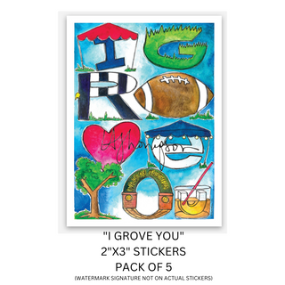 "I Grove You" stickers