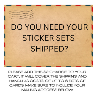 SHIPPING CHARGES FOR STICKER SETS