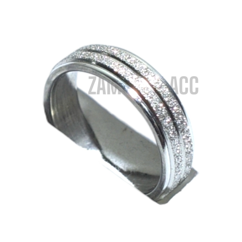 Cincin Titanium Pasir Garis Dua Main Image