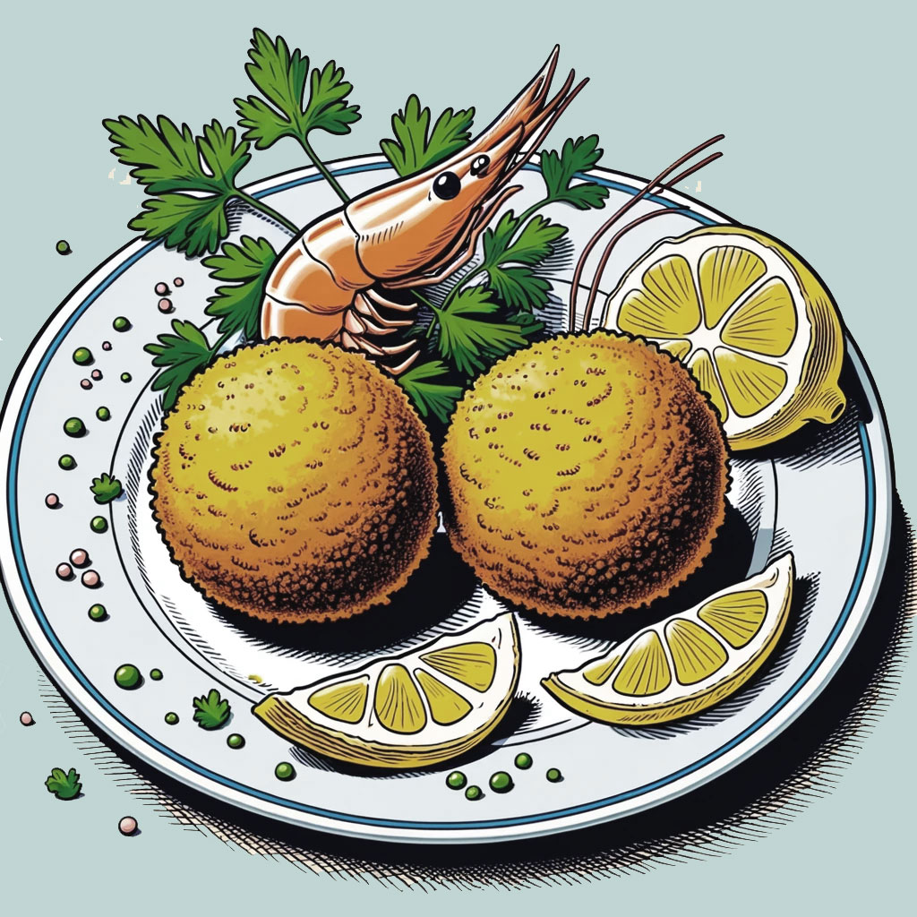 Duo van garnaalkroketten