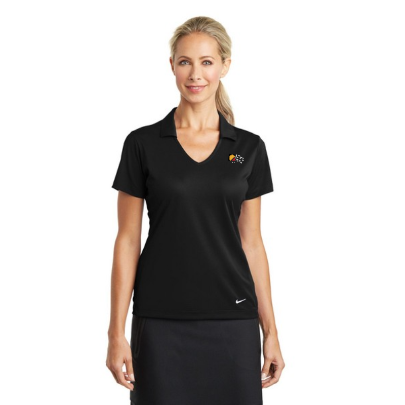 Black Nike Golf Ladies Dri-Fit Vertical Mesh Polo Shirt  Main Image