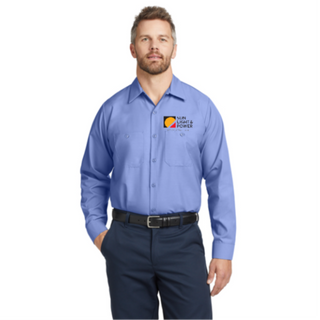 Light Blue Red Kap® Long Sleeve Industrial Work Shirt 