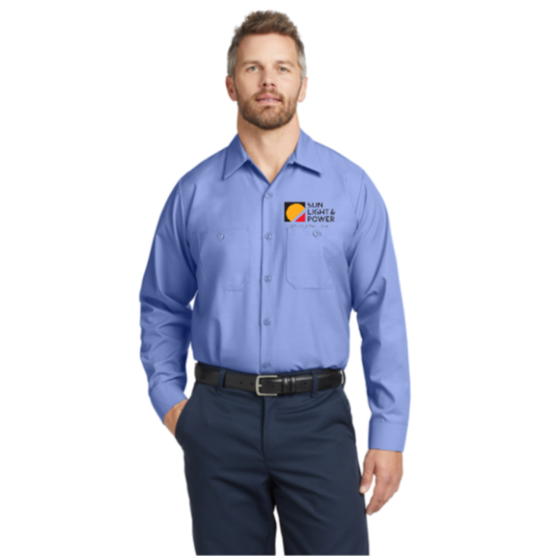 Light Blue Red Kap® Long Sleeve Industrial Work Shirt 