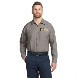 Grey Red Kap® Long Sleeve Industrial Work Shirt 