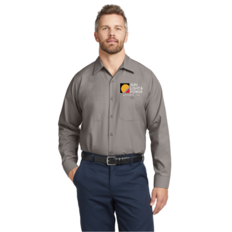 Grey Red Kap® Long Sleeve Industrial Work Shirt 