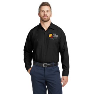 Black Red Kap® Long Sleeve Industrial Work Shirt