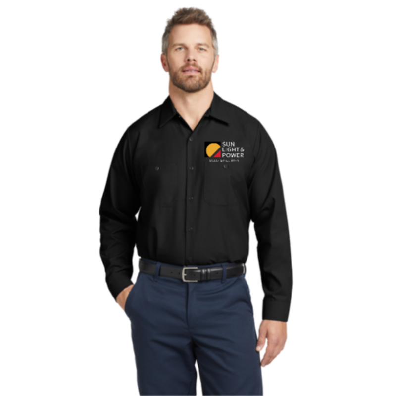 Black Red Kap® Long Sleeve Industrial Work Shirt