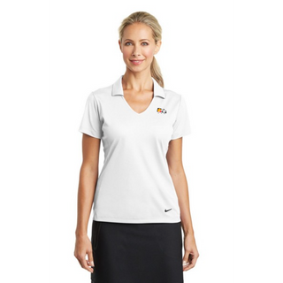 White Nike Golf Ladies Dri-Fit Vertical Mesh Polo Shirt