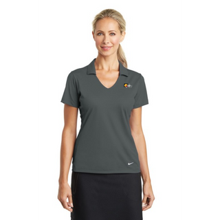 Anthracite Gray Nike Golf Ladies Dri-Fit Vertical Mesh Polo Shirt