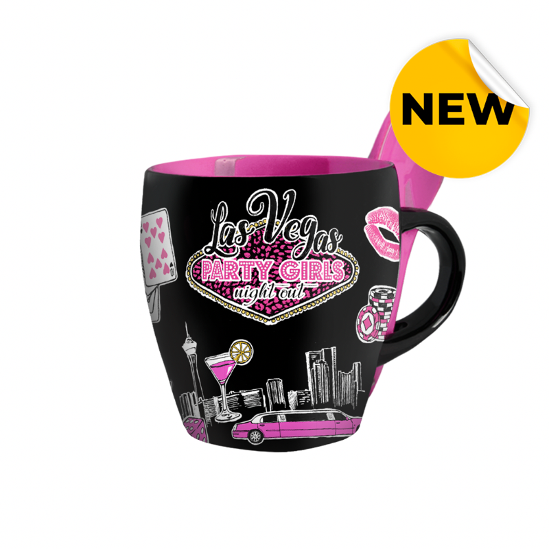 LV MINI MUG SPOON M08 PARTY GIRL (BLK) VSN #0930