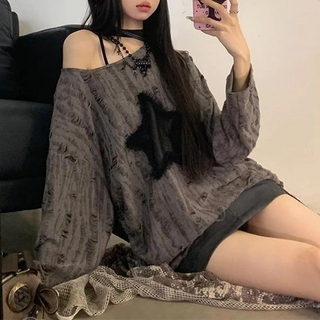 Oversize Star Pattern Sweater