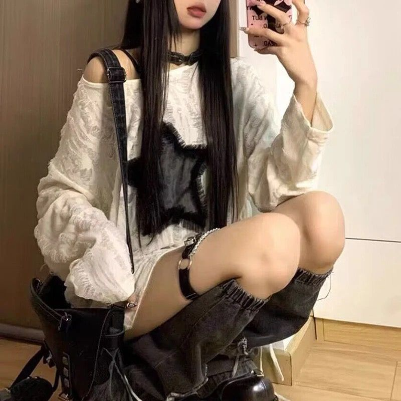 Oversize Star Pattern Sweater