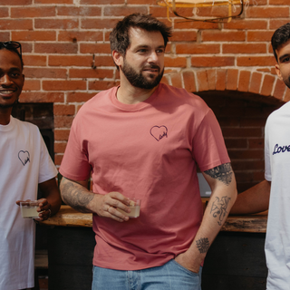 T-Shirt Loose Rose Unisexe - Lovely Coeur