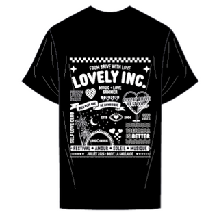 T-shirt Loose Noir Unisexe - Dos "Affiche Lovely INC"