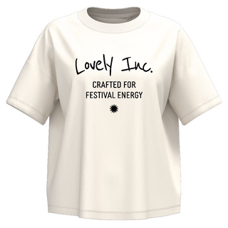 Crop Top Loose Blanc Femme - "Lovely Inc." Noir Poitrine