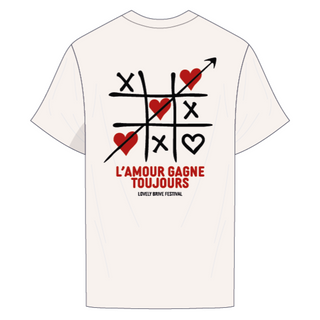 T-shirt Loose Blanc Unisexe - Dos "Amour toujours"