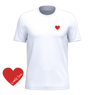 T-shirt Loose Blanc Unisexe - Cœur "Lovely Inc."