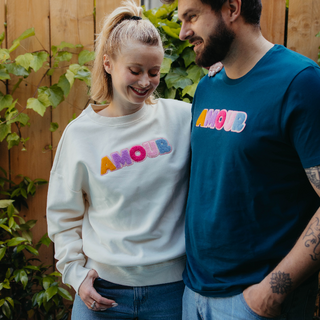 Sweat Col Rond Ivoire Unisexe - Amour Bouclette