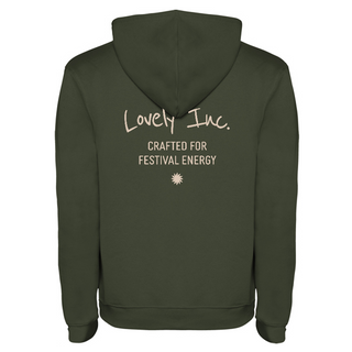 Sweat Capuche Vert Unisexe  - "Lovely Inc." Poitrine et Dos