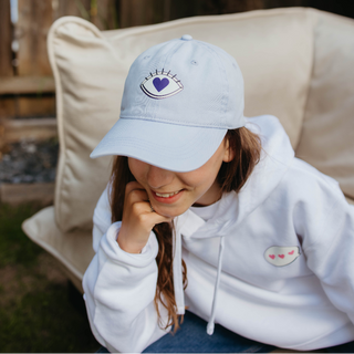 Casquette Délavée Parme Unisexe  - Œil cœur