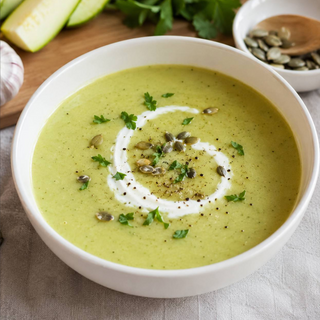 Сливочный крем суп из цукини, базилика и лимона (Creamy Zucchini, Basil, and Lemon Soup, 500 ml)