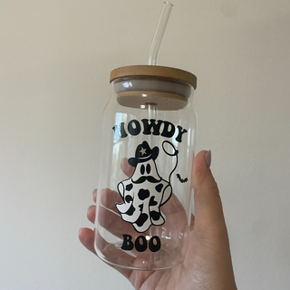 Howdy Boo Glass Cup 