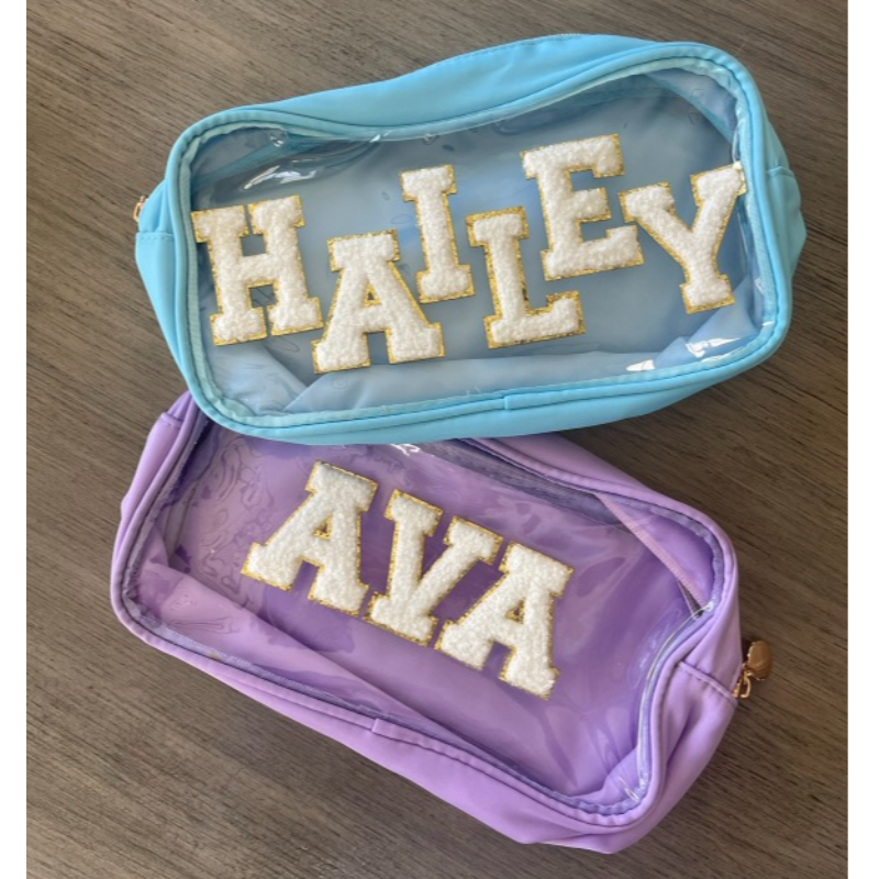 Large Custom Makeup Pouch  - Clear