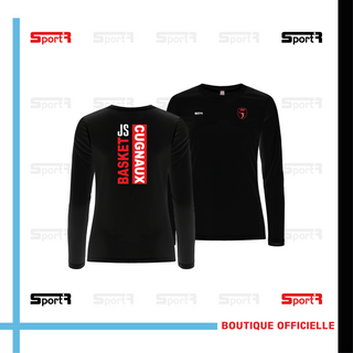T-shirt manches longues polyester noir - Femmes