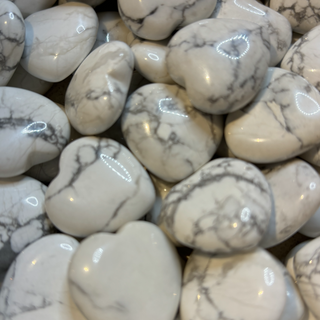 White Howlite Hearts