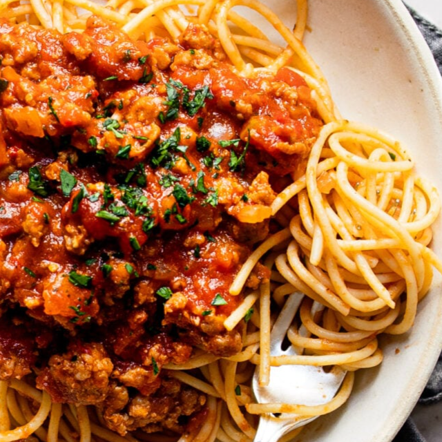 Pasta Bolognese pork and beef