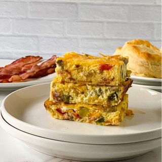 Vegetable Frittata and Potatoes with TURKEY Bacon 