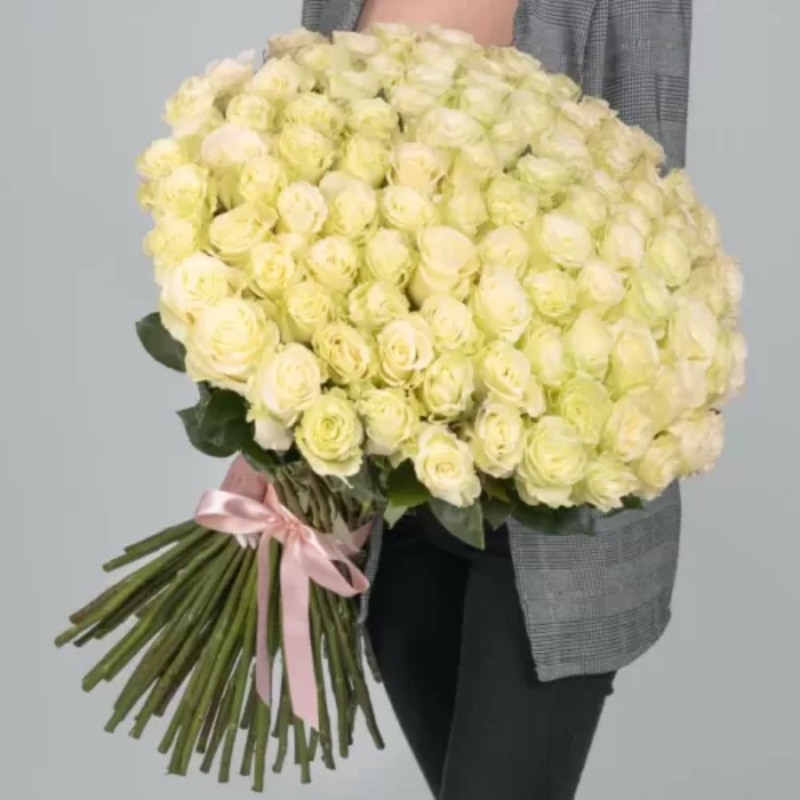 101 Long Stems White Roses