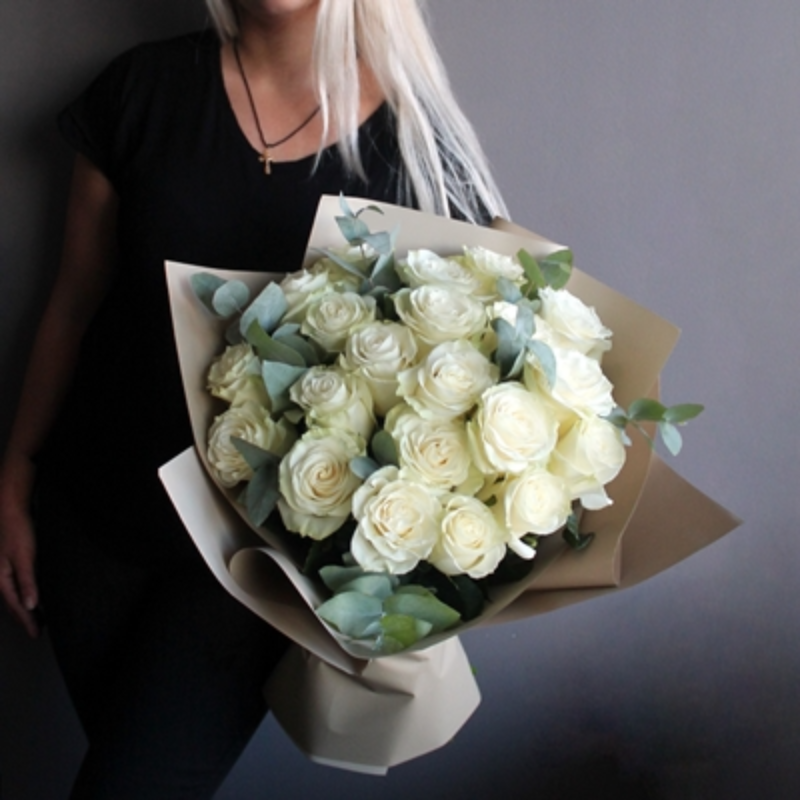 Amber White Rose Bouquet