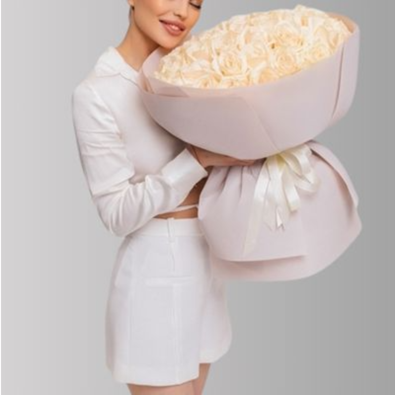 51 White Rose Bouquet 