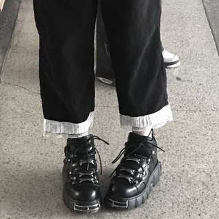 Vetements - x New Rock leather Black C