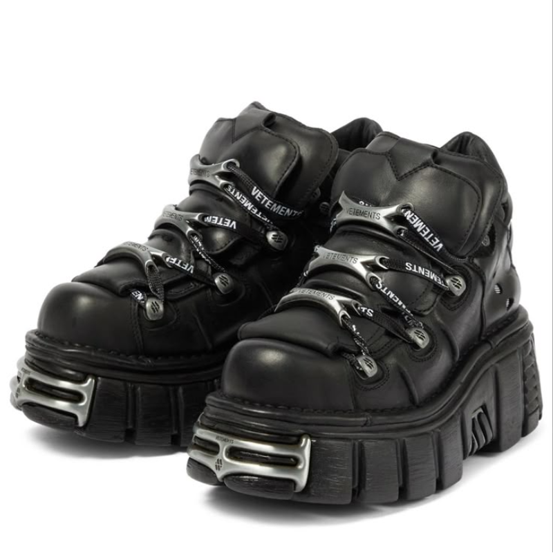 Vetements - x New Rock leather Black C