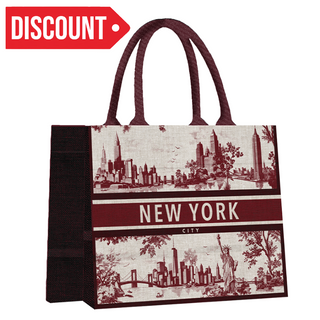 Ny Shopping Bag Toile De Jouy (Burgundy)