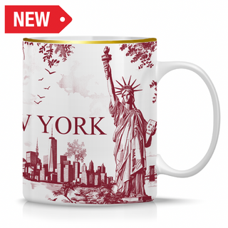 Ny Mug Standard Toile De Jouy (Burgundy)