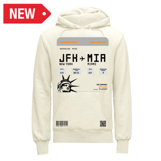 Ny Hoodie Boarding Pass (Cream)